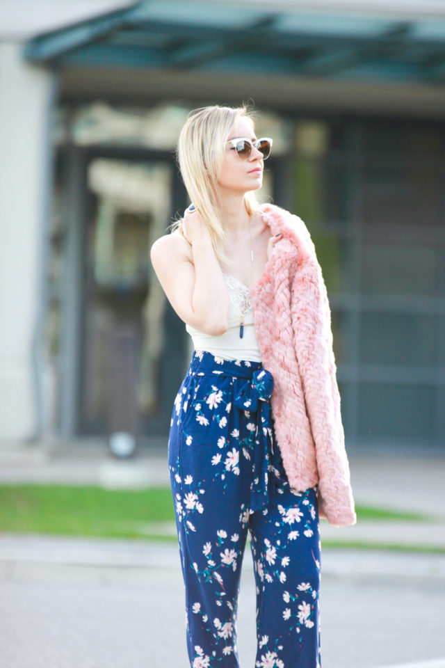 victoria's secret pink faux fur jacket